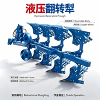Charrue réversible hydraulique tractée par tracteur 1LF-427, 4 socs, en acier allié résistant à l'usure, pour labour profond, 80-120 CV