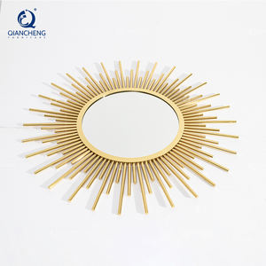 Nouvel Arrivage Chine Vente en Gros <span class=keywords><strong>Miroir</strong></span> Décoratif Grande Entrée Cadre en Métal <span class=keywords><strong>Doré</strong></span> Sunburst <span class=keywords><strong>Soleil</strong></span> Forme Slimline <span class=keywords><strong>Miroir</strong></span> Mural Irrégulier - Product Image 1