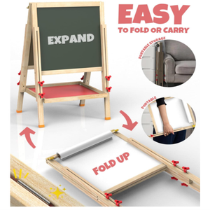 Giá vẽ hai mặt bằng gỗ có thể điều chỉnh cho trẻ em lứ<span class=keywords><strong>a</strong></span> tuổi 3-4 bảng trắng từ tính bảng phấn trẻ em Bảng xó<span class=keywords><strong>a</strong></span> khô cho trẻ mới biết đi 4-8 - Product Image 4