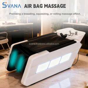 Modern Electric Adjustable Shampoo Bed Hair Washing <b>Chair</b> with Ceramic Basin Flat <b>Reclining</b> Salon Unit for Barber Shop - Product Image 6