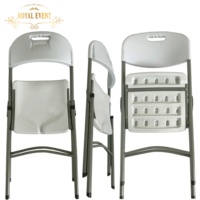 Chaises pliantes en plastique, 50 pièces, pour jardin extérieur, salle à manger et événement de mariage