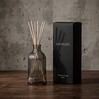 Diffuseur d'huiles essentielles en verre et rotin écologique, rond, rétro, sans alcool, 40 ml, 100 ml, 200 ml, 500 ml, couleur et logo personnalisables