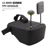 Lunettes FPV LS-800D 5.8G 40CH avec écran LCD HD 5 pouces 16:9, DVR, casque, récepteur double antenne, lunettes VR RC