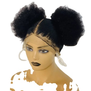 Peluca de cabello humano trenzado Afro KC de encaje Full HD 360 para mujeres negras Twist Ball Cute Baby 100 Peluca de cabello brasileño Peluca sin pegamento caliente - Product Image 1