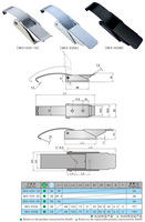 Loquet à tirer robuste série SK3-025, gauche/droite, en acier inoxydable chromé brillant pour armoire électrique et machine-outil