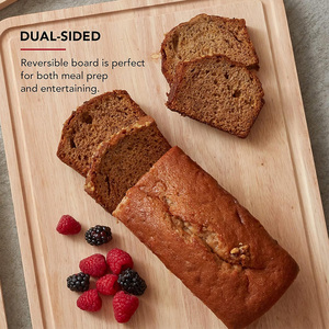 Planches à découper en <span class=keywords><strong>bois</strong></span> d'hévéa réversibles, en <span class=keywords><strong>bois</strong></span> massif naturel, pour charcuterie, fromages et service, type bloc de boucher - Product Image 6