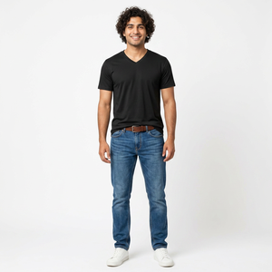 Heavy <b>Weight</b> Men's Casual T-shirts 100% Cotton Breathable Short Sleeve Regular Fit High Quality Fabric Bulk Orders FINER THREADS - Product Image 1