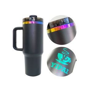 Vaso Térmico Personalizado con Logotipo, 40 oz, Doble Pared, Acero Inoxidable, Aislamiento al Vacío, Grabado Láser H2.0, Recubrimiento Arcoíris, Tapa Ecológica - Product Image 2
