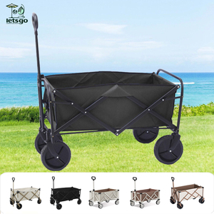 ヘビーデューティーオフロードワゴン 大容量 キャンプ ハイキング 荷物運搬カート デュアルベアリング 折りたたみ式プルカート ビーチピクニック用 - Product Image 2