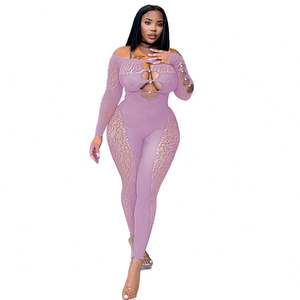 จั๊มสูทตาข่ายเปิดไหล่มีกระดุมติดมุกลายเสือดาวชิ้นเดียว2024 - Product Image 4