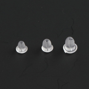 Tapones de silicona para los oídos, tamaño pequeño, para hacer pendientes, accesorios de joyería, accesorios de bricolaje, forma ovalada, transparente - Product Image 2