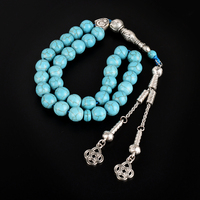 Arabie Saoudite Arabe En Gros 33 Avec Des Signes Personnalisé Collier Nommé 10mm Turquoise Perles De Prière Islamique Tasbih