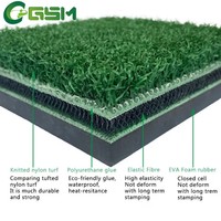 Base en caoutchouc Golf Driving Range avec trous de té Tapis de frappe 3D avec caoutchouc dur