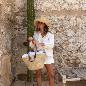 Set Casual ampio in cotone 2 pezzi vestito da donna elegante <span class=keywords><strong>camicia</strong></span> a maniche a sbuffo <span class=keywords><strong>con</strong></span> pantaloncini a vita alta <span class=keywords><strong>con</strong></span> volant - Product Image 4