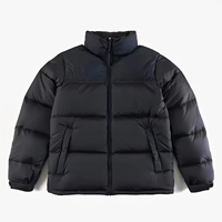 Jaket Bulu Angsa Berkerudung Musim Dingin, Mantel Bulu Tebal Hangat, Mantel Musim Dingin, Parka Utara, Logo Bordir, Jaket Pria
