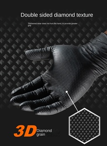Gants de sécurité en nitrile <span class=keywords><strong>noir</strong></span> 8 mil, taille XL, antidérapants, pour mécaniciens, nettoyage, manipulation de produits chimiques, automobile, revêtement en latex, cuisine, alimentation - Product Image 6