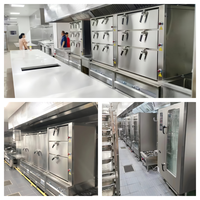 Cuisinière à riz à vapeur à deux portes ouvrables en acier inoxydable, haute capacité, pour hôtel, cuisine, projet de restauration centralisée