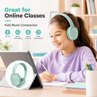 Casque sans fil P2961 à réduction de bruit 5.0, étanche IPX6, commande vocale, ajustement personnalisé, faible latence pour la musique des enfants