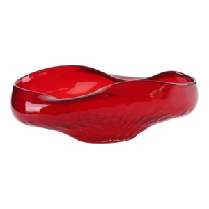 Ciotola Decorativa in Vetro Moderno, Centrotavola Rosso Vibrante, Decorazione per la Casa Versatile - Product Image 1