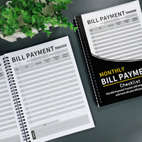 Carnet de gestion financière avec reliure thermique, feuilles mobiles, spirale, papier imprimé, pour le suivi des paiements mensuels