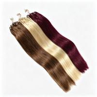 Extensions de cheveux russes à double trame avec anneaux nano, 100% cheveux vierges Remy pré-collés, fournisseur en gros