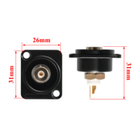 Conector BNC Hembra de Alta Calidad con Contacto de Cobre Aislado, Adaptador de Montaje en Chasis Coaxial RF, ABS IP68 120V Audio Video