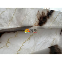 Lavabo personnalisé avec pierre translucide Faux marbre albâtre et onyx rétro-éclairé pour salle de bain pour décoration d'hôtel