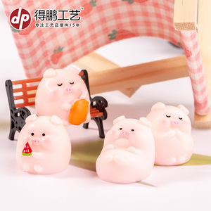 Resin <b>Miniature</b> Pig Figurines Animal Shape Home Decoration Craft Artistic D1427 - Product Image 2