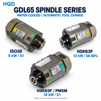 Mandrins refroidis par eau HQD 5 axes ATC ISO30 HSK63F HSK63A HSK63E pour routeurs CNC et usinage robotisé GDL65-HSK63F-24Z/12