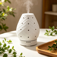 Diffuseur d'huiles essentielles en céramique OEM 100 ml, humidificateur ultrasonique avec lumière LED, alimentation USB, usage domestique, garantie 1 an