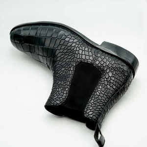 Botas Hechas a Mano para Hombre en Estilo Piel de Cocodrilo, Zapatos Casuales de Cuero Puro de Moda, con Suela Oxford, Duraderas para Hombre - Product Image 1