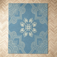 Tapis rectangulaire en polyester de style rétro religieux européen, fabriqué à la machine, pour salon
