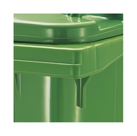 Poubelle de collecte des déchets en HDPE 360L à deux roues, bac à ordures en plastique ouvert, conteneur de déchets extérieur