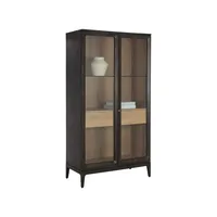 Vitrine en bois moderne personnalisable avec panneau en verre, grande capacité, rangement durable pour salon