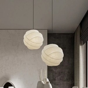 Nordic Style Wabi-Sabi Light Warm <strong>White</strong> <strong>Hanging</strong> for Bedroom Hotel Bar Silk Pendant Lamp - Product Image 2