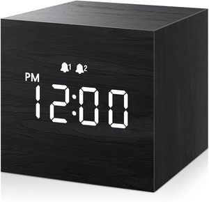 <b>Clock</b> Alarm Bamboo and Wood Bedroom Voice Control Digital Table Desk <b>Clock</b> Reloj Multifunctional Noctilucent Kitchen <b>Clock</b> - Product Image 1
