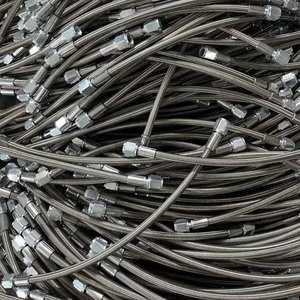 사용자 정의 모든 길이 an4 an6 an8 스테인레스 스틸 고무 꼰 유연한 금속 호스 여성 회전 압착 호스 끝 - Product Image 1