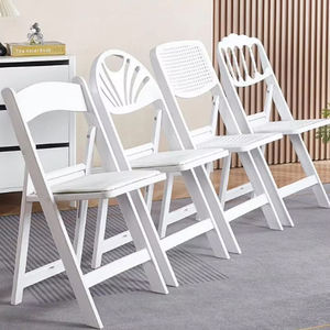 Chaise pliante ergonomique en résine blanche avec dossier en <span class=keywords><strong>arc</strong></span>, rembourrée, pour mariages, fêtes et événements, sièges temporaires - Product Image 2
