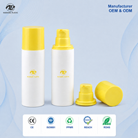 Flacon pompe sans air en PEHD 15ml 30ml 50ml, débit 0,22cc, cylindre monomatière pour l'emballage de sérums de soin de la peau