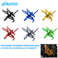AKOSO CNC Repose-pieds en aluminium Rearset Motorcycle Driver Repose-pieds réglable Rearset pour Suzuki Hayabusa GSXR1300R Gen3 2021-2024