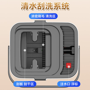 Mopa Plana con Tanque de Separación de Limpieza y Manchas, Microfibra Rectangular para Uso Doméstico, Doble Propósito Húmedo y Seco - Product Image 4
