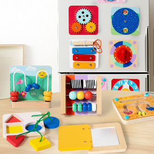 Tavola delle Attività Montessori <span class=keywords><strong>Giochi</strong></span> di Motricità Fine Apprendimento <span class=keywords><strong>Abilità</strong></span> di Vita Quotidiana Allenamento Sensoriale Giocattoli Educativi per Bambini Ragazzi Ragazze - Product Image 2