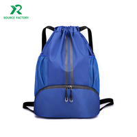 Sac à dos de football à cordon unisexe avec logo personnalisé Style tendance Compartiment pour chaussures de sport en polyester bonbon imperméable