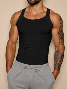 King Mcgreen Star sport débardeurs hommes couleur unie col rond sans manches <span class=keywords><strong>T</strong></span>-<span class=keywords><strong>shirt</strong></span> maigre Gym Streetwear décontracté gilets fête - Product Image 2