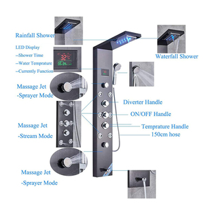 Colonna doccia da esterno Fapully, <span class=keywords><strong>Rubinetto</strong></span> doccia termostatico, Colonna doccia idroelettrica a LED - Product Image 5