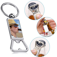 Porte-clés décapsuleur personnalisé en métal vierge pour sublimation, porte-clés 3D en métal vierge pour transfert thermique, accessoires de logo