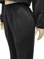 Ensemble 2 pièces Y2K pour femme : sweat à capuche court zippé couleur unie et pantalon de survêtement large – Tenue décontractée et sportive