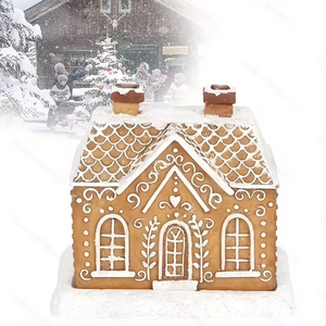 Ywbeyond Home Decoration Lebkuchen haus Weihrauch brenner, Weihnachten Winter Weihrauch kegel brenner, Schornstein kabine Weihrauch halter - Product Image 1