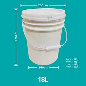 Trống nhựa tròn dày 18 lít mở thùng cao su nấu chín hàng đầu để lưu trữ an toàn cho gia đình hoặc văn phòng sử dụng - Product Image 4