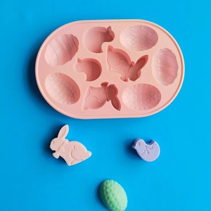 Easter Silicone Mold 9-Hole Bunny Egg Chocolate Cake Baking Mold Oval Shape Festival Use - Product Image 1
